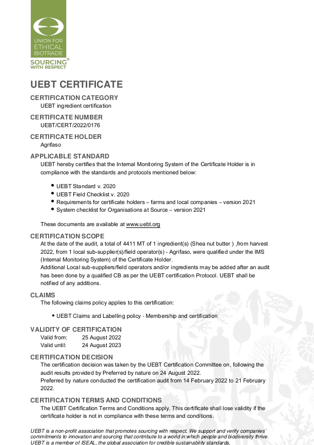 UEBT Certificate